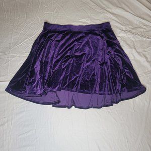 Midnight Hour Purple Velvet Plus Size Skater Skirt